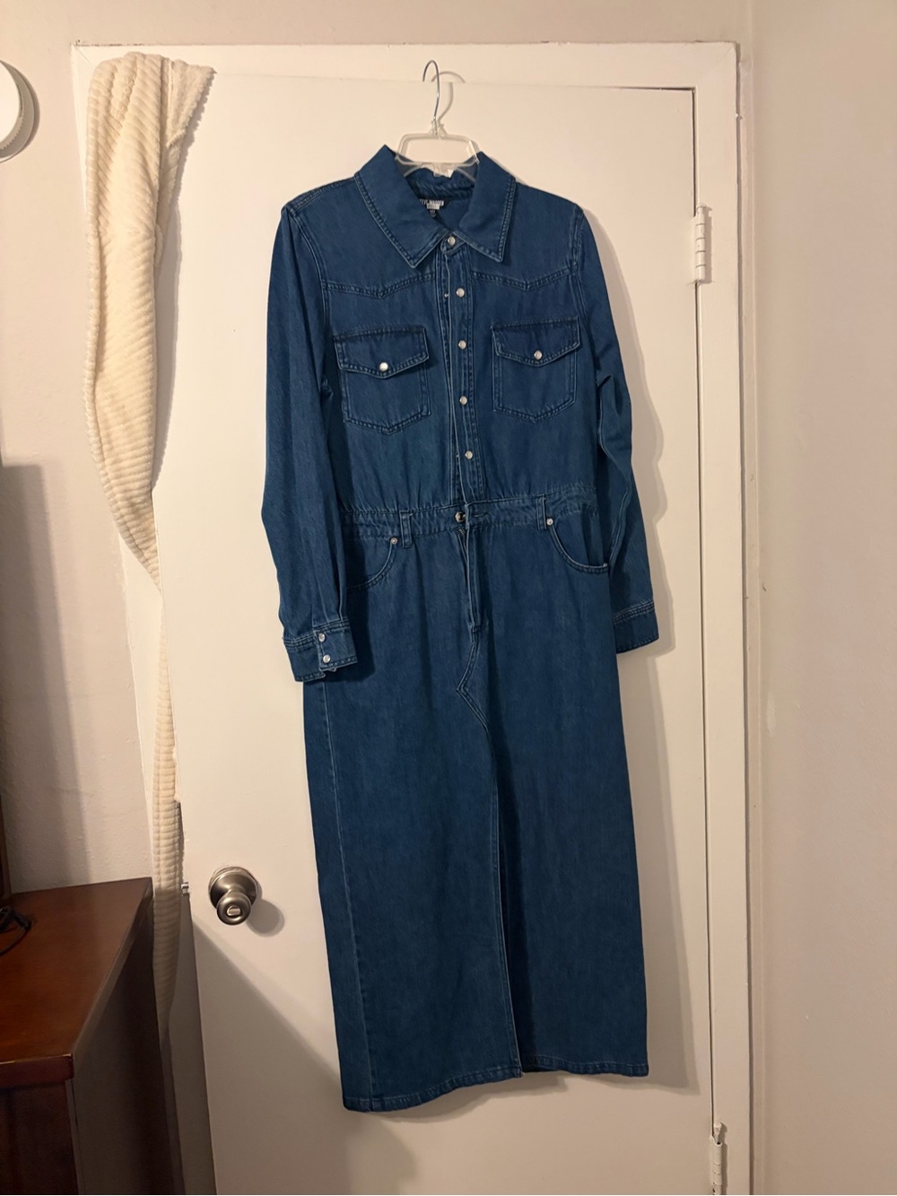 Steve Madden Blue Denim Long Sleeve Shirt Dress